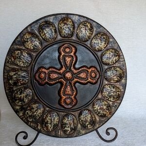 Rustic Metal Wall Art with Cross Design